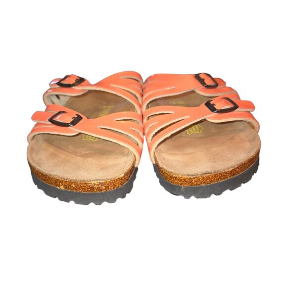 Birkenstock Granada Blush Pink Patent Birko-Flor Slide Sandals Sz EU 38/US W7/M5 - Picture 3 of 12